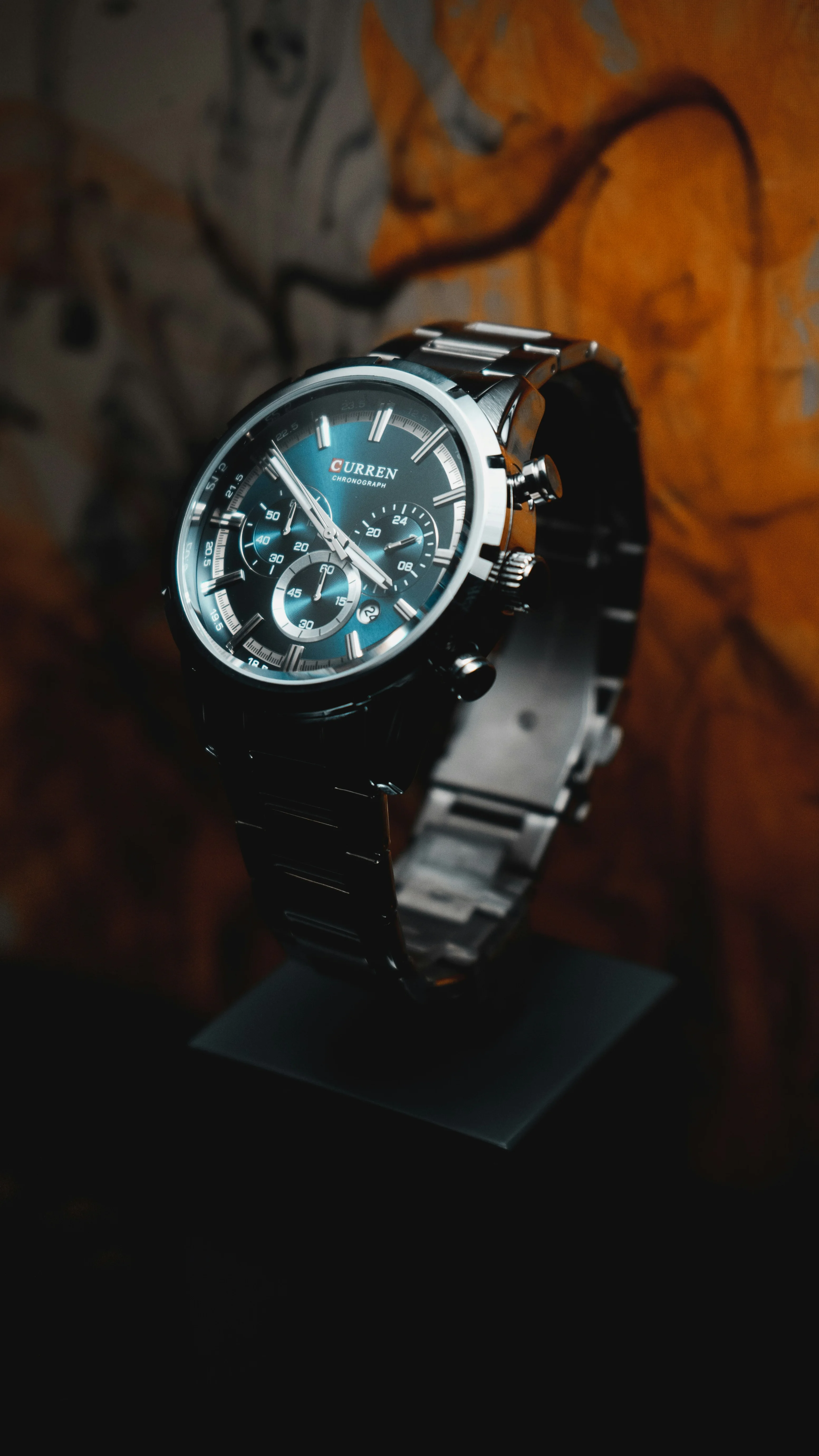 CURREN 8355 Silver Stainless Steel Chronograph